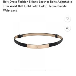 Skinny Belt - expandable black skinny belt with gold latch